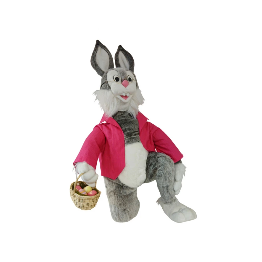 [16558] LAPIN JEAN GRIS A GENOUX