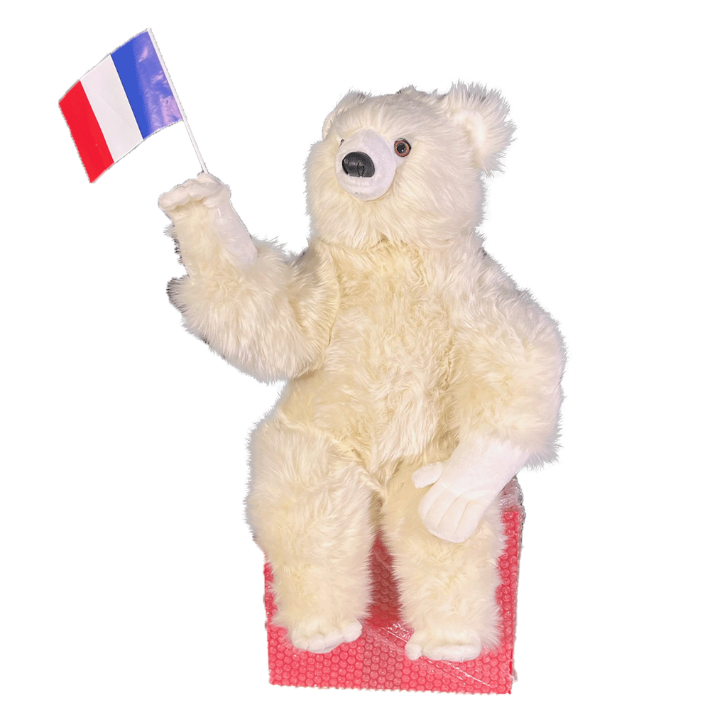 [12427JO] OURS BLANC LÉONARDO SUPPORTER