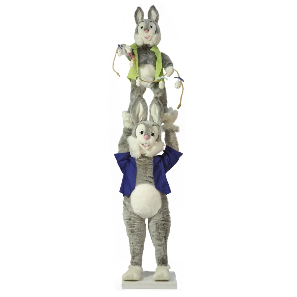 [21698] GRAY JEAN RABBIT AND ACROBATIC RABBIT