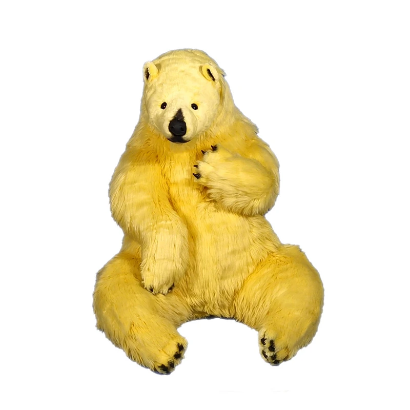 [80119J] SITTING POLAR BEAR WITH TWO YELLOW PAWS