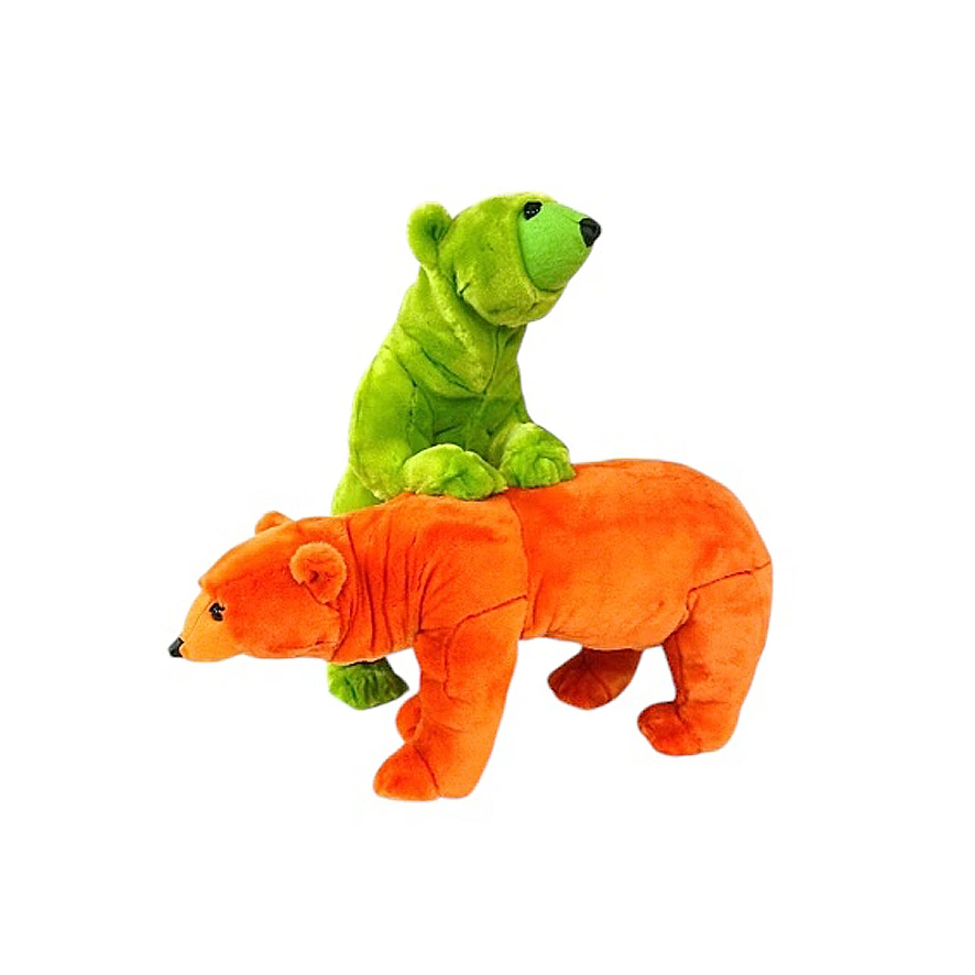 [20139VO] DEUX OURSONS VERT ET ORANGE