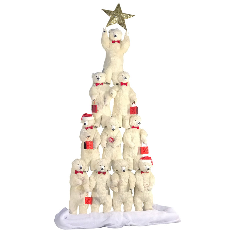 PYRAMID OF TEN WHITE LEONS