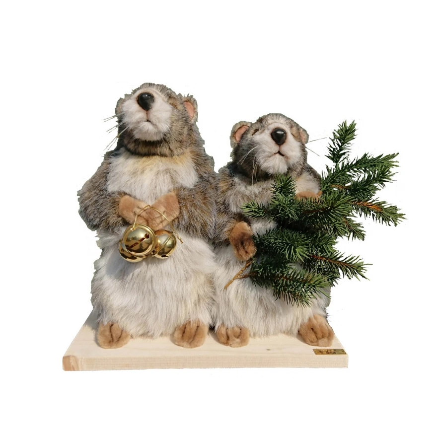 CHRISTMAS MARMOTS IN PAIRS