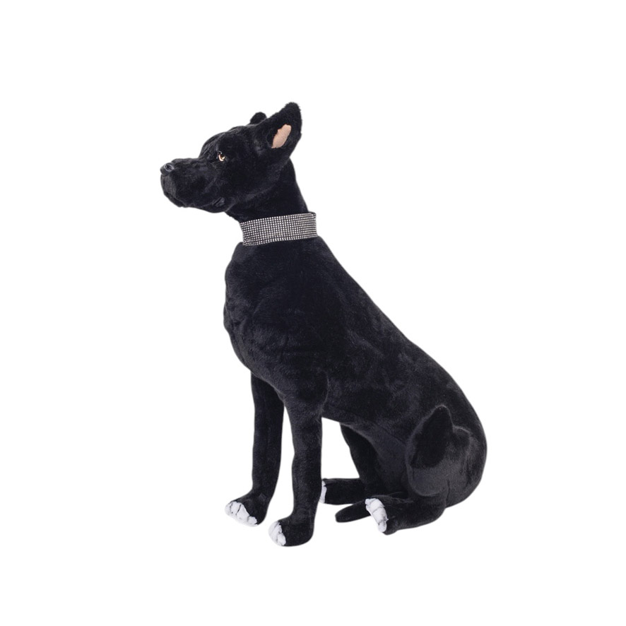[15529] DOG MASTIFF BLACK SITTING