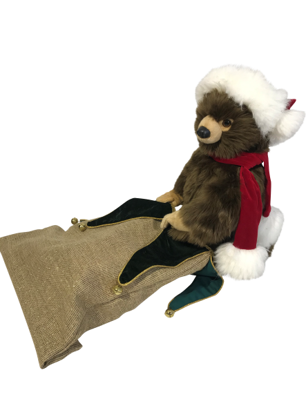 [12424] OURS BRUN LÉONARD NOËL CURIEUX