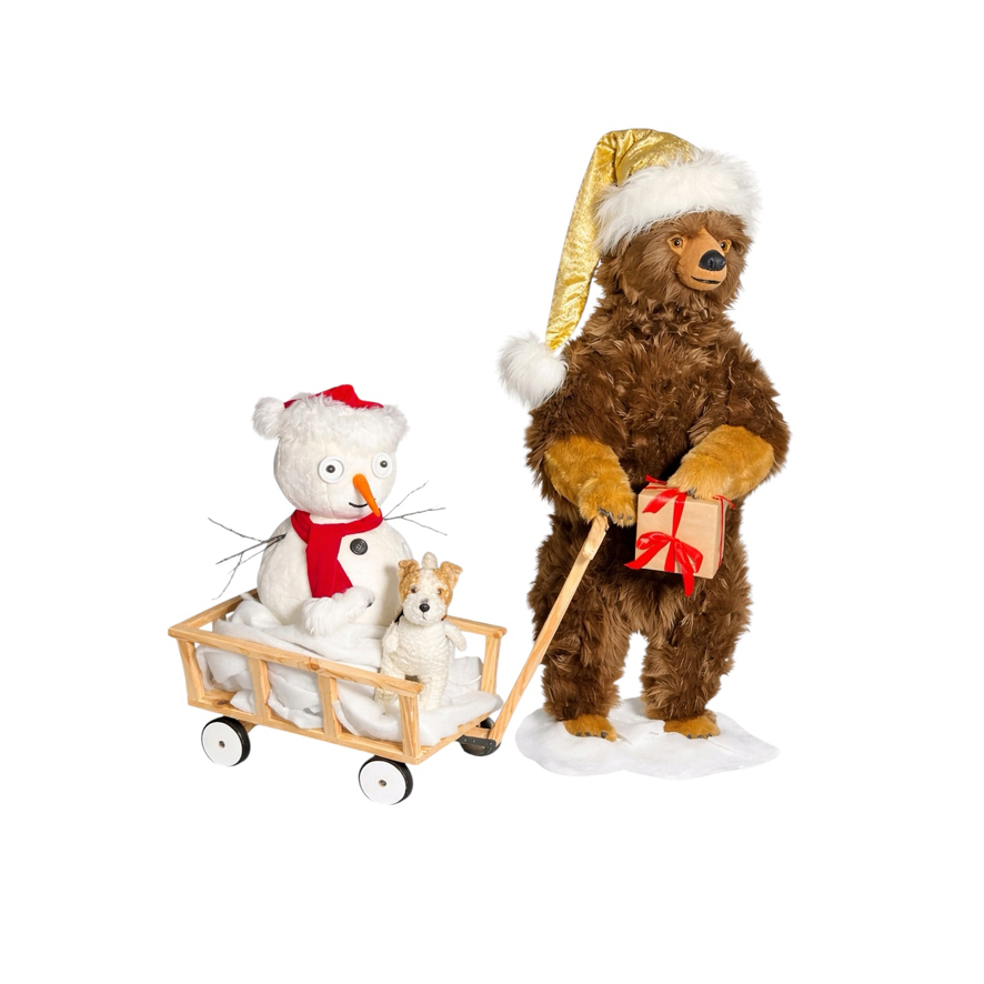 [26821] ATTELAGE LÉO + FOX CHARIOT À MAIN + PETIT BONHOMME DE NEIGE