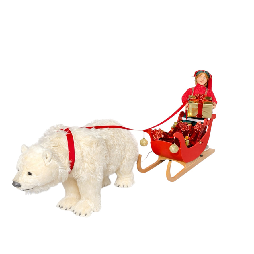 [26824] ATTELAGE OURS POLAIRE + LUTIN + PETIT TRAINEAU